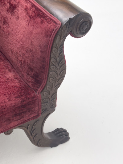 Empire Style Red Velvet Sofa