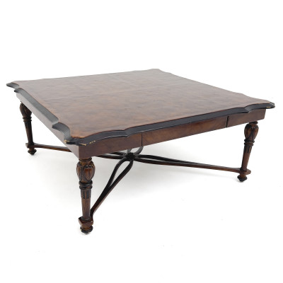 Image for Lot William & Mary Style Parquetry Top Cocktail Table