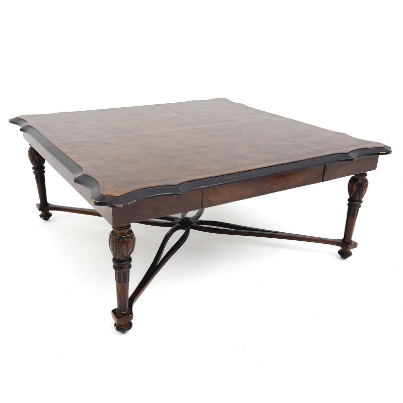 William &amp; Mary Style Parquetry Top Cocktail Table
