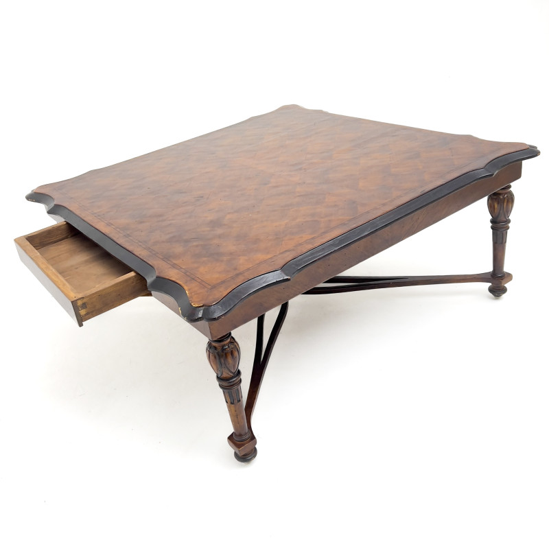William &amp; Mary Style Parquetry Top Cocktail Table