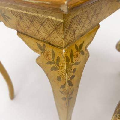 Pair of Ochre-Painted Chinoiserie Tray Top Side Tables