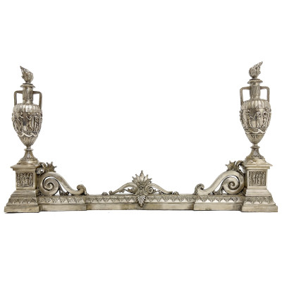 Image for Lot Rococo Style Silver Fireplace Fender