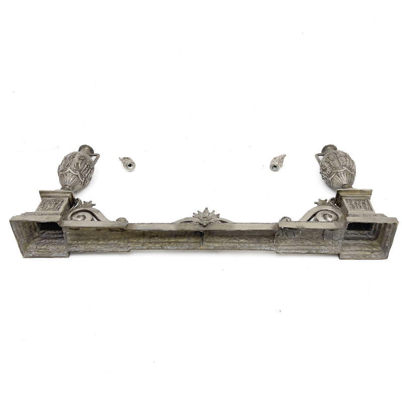 Rococo Style Silver Fireplace Fender