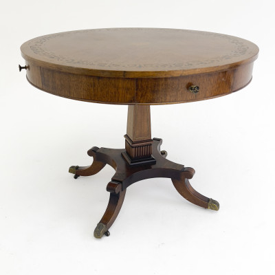 Image for Lot An Antique Regency Style Drum Table