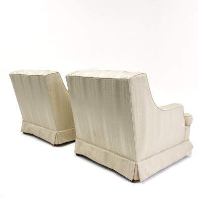 A Pair of Upholstered Lounge Chairs