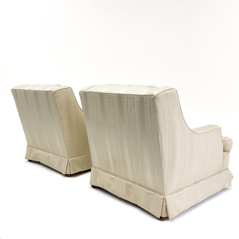 A Pair of Upholstered Lounge Chairs