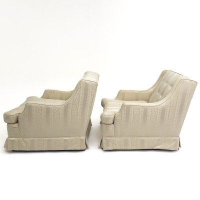 A Pair of Upholstered Lounge Chairs