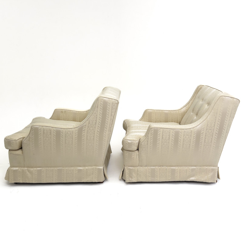 A Pair of Upholstered Lounge Chairs