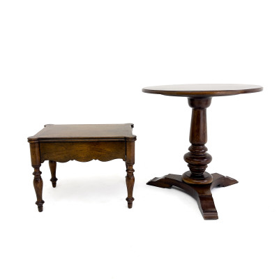 Image for Lot Pedestal Table and Low Table with Drawer