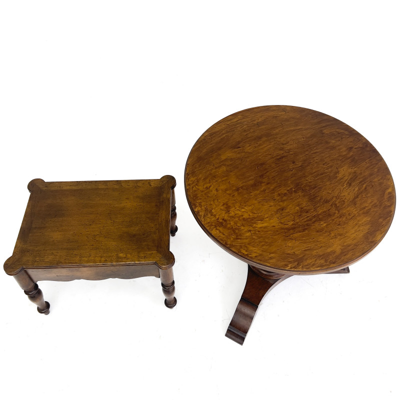 Pedestal Table and Low Table with Drawer