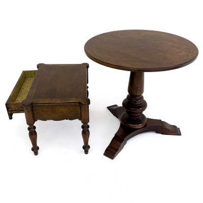 Pedestal Table and Low Table with Drawer