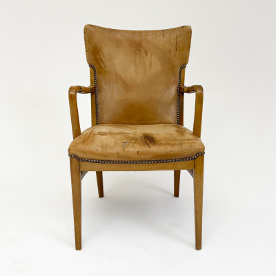 Image for Lot Modernist Leather Armchair