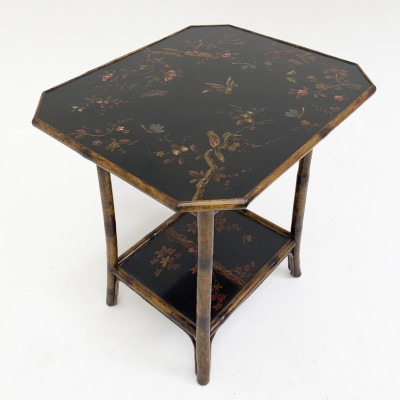 Victorian Style Bamboo Chinoiserie Side Table