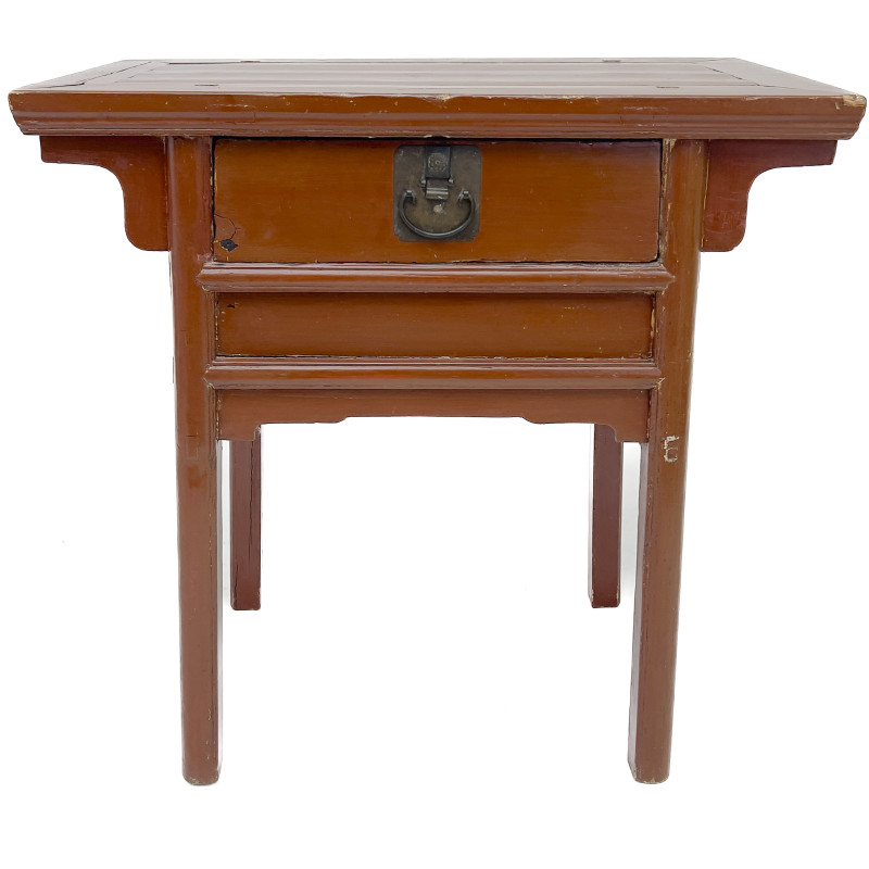 19th Century Chinese Red Lacquer Altar Table