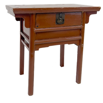 Image for Lot 19th Century Chinese Red Lacquer Altar Table