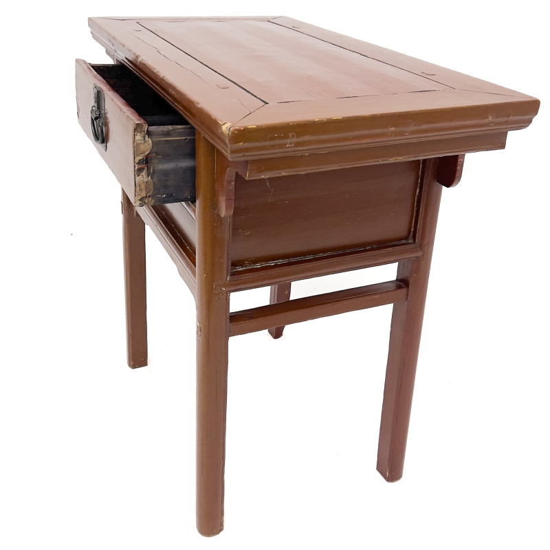 19th Century Chinese Red Lacquer Altar Table