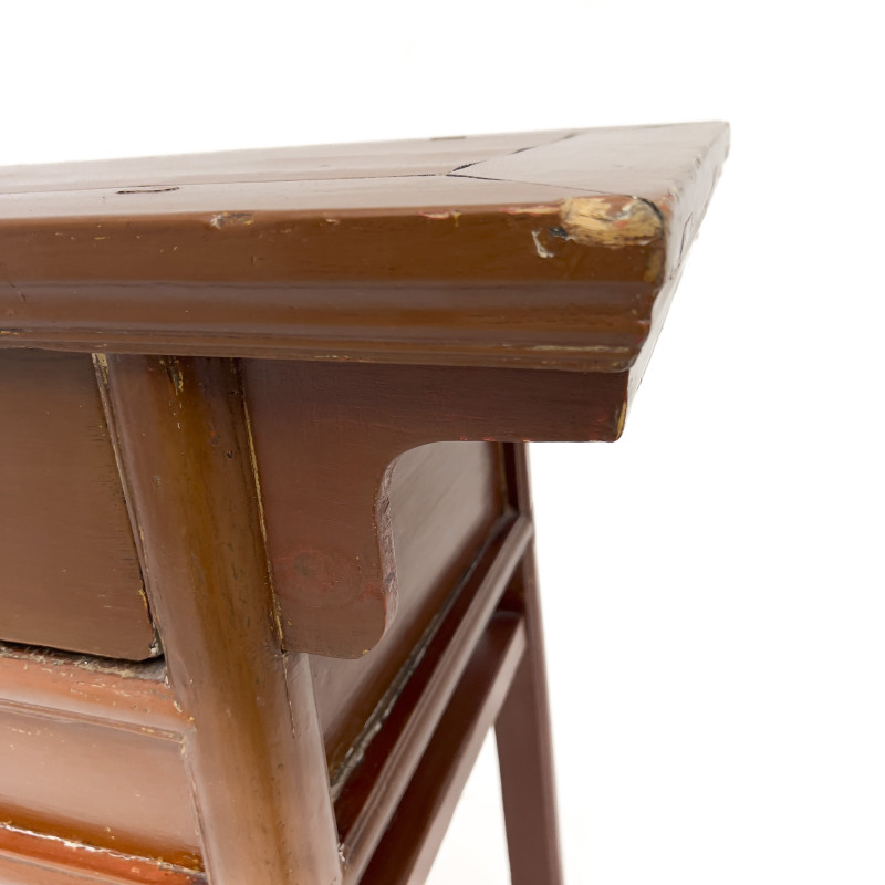 19th Century Chinese Red Lacquer Altar Table