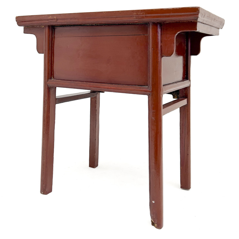 19th Century Chinese Red Lacquer Altar Table