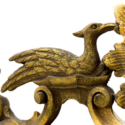 Rococo Style Gilt Wood Mirror with Love Birds