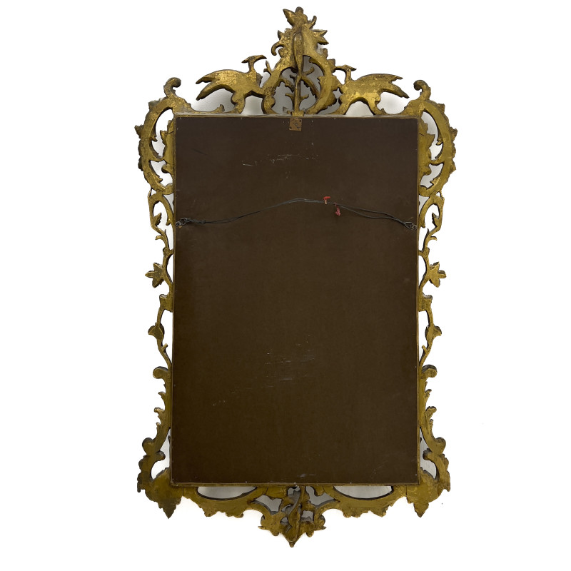 Rococo Style Gilt Wood Mirror with Love Birds