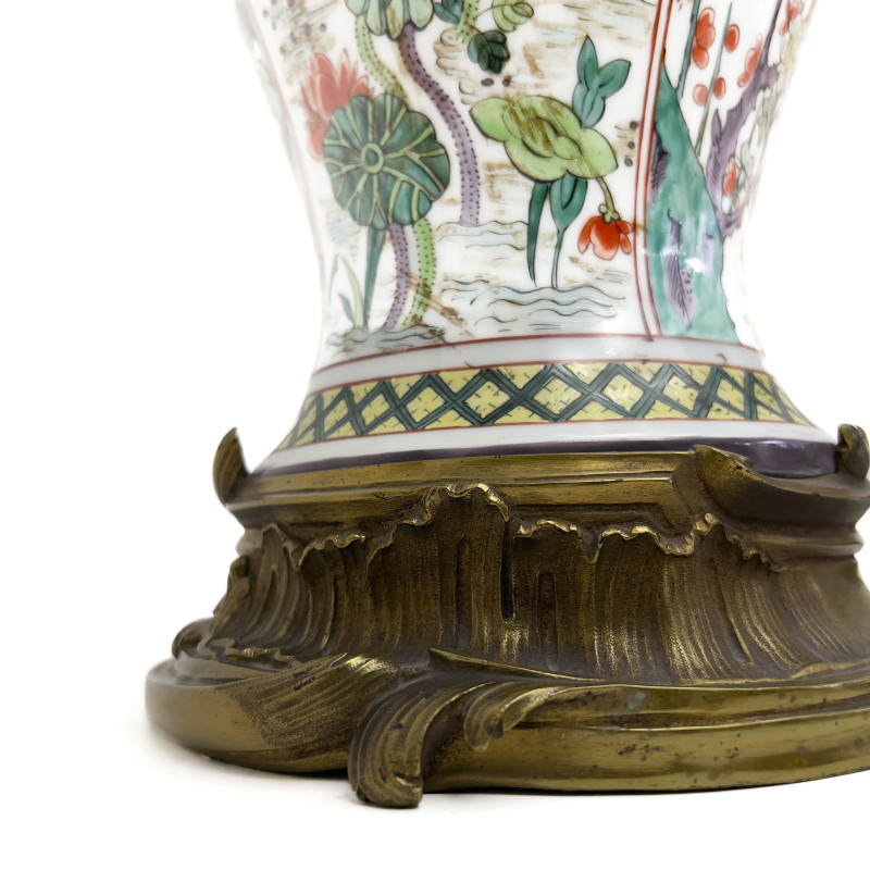 Pair of Chinese Famille Verte Jars Mounted As Lamps