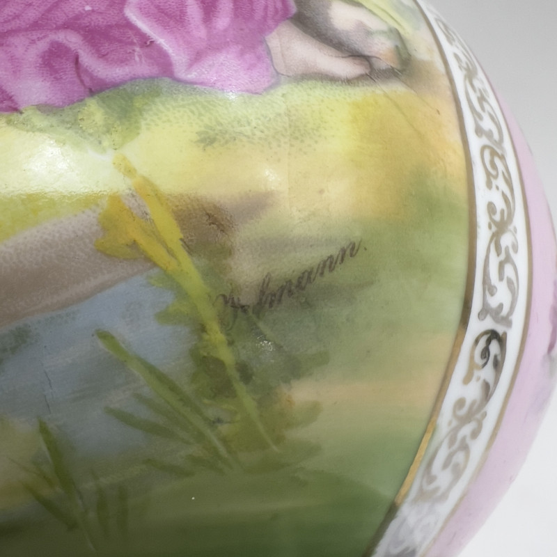 Pair of Dresden Style Porcelain Table Lamps