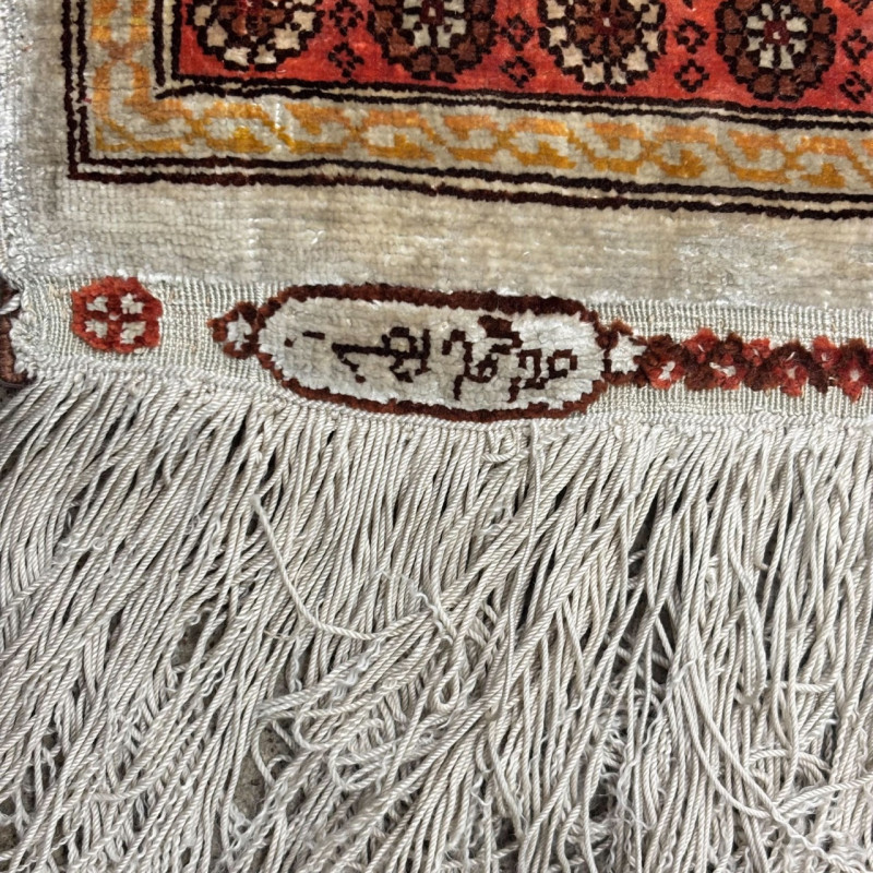 Turkish Hereke Silk Signed Rug
