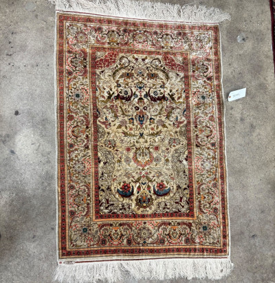 Turkish Hereke Silk Signed Rug