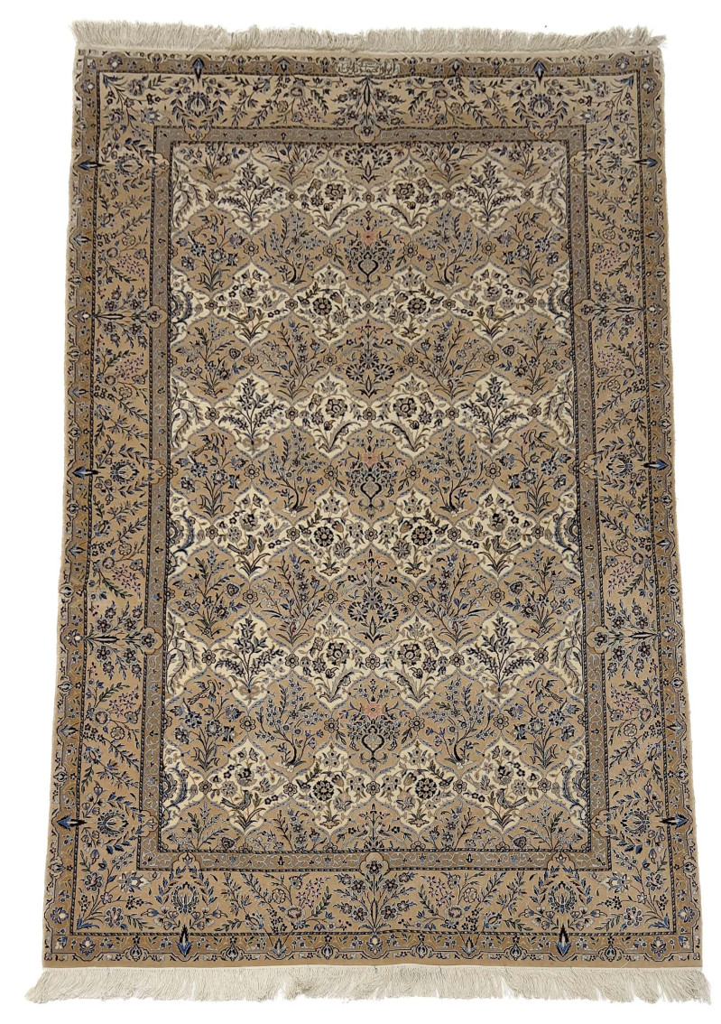 Iranian Kashan Silk Signed Rug