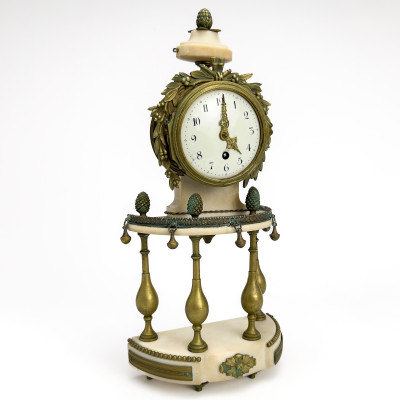 Image for Lot Louis XVI Style French Portico Mantel Clock