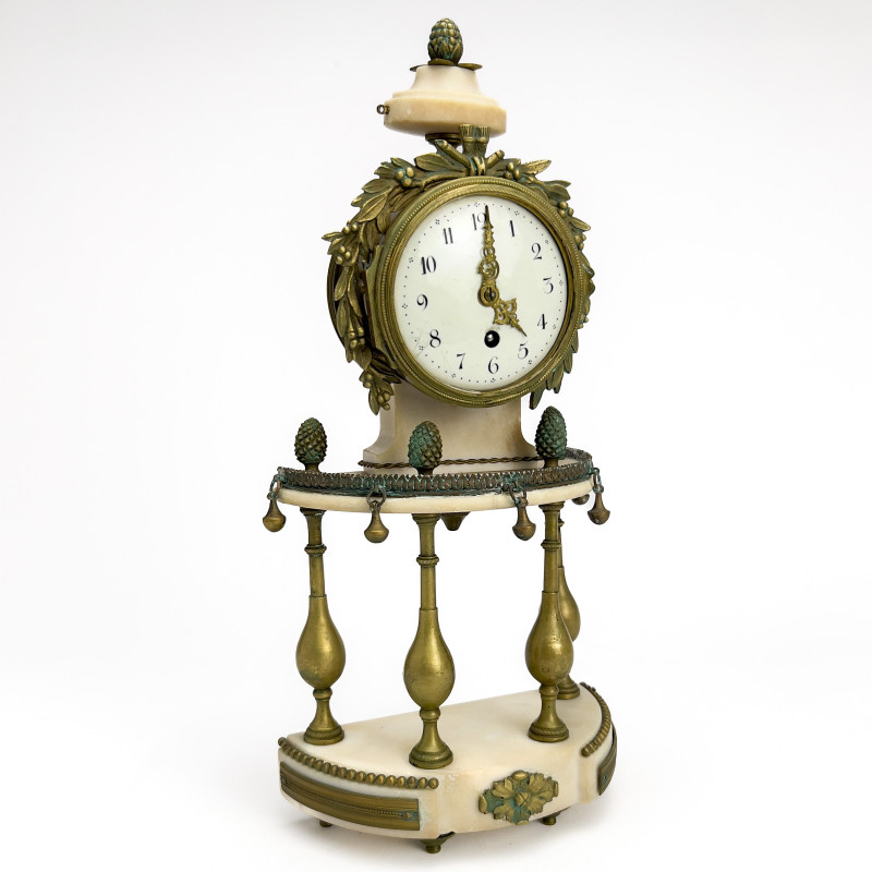 Louis XVI Style French Portico Mantel Clock