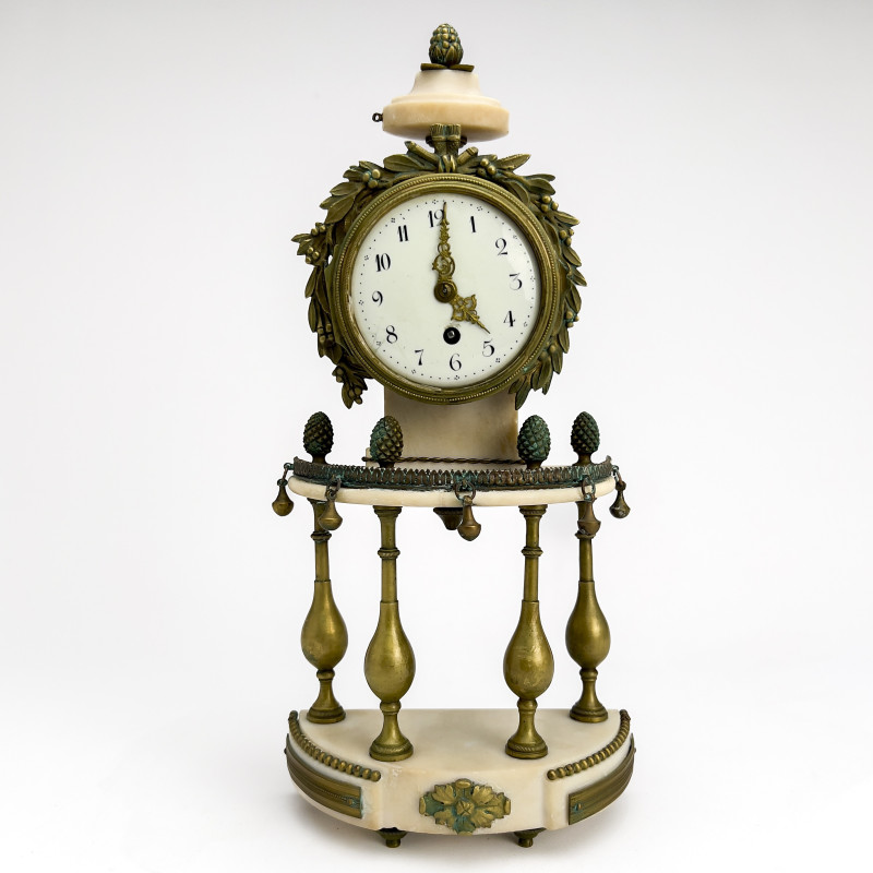 Louis XVI Style French Portico Mantel Clock