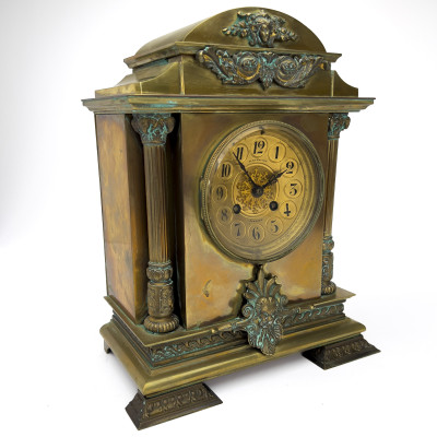 Image for Lot Neoclassical Brass Bracket Clock