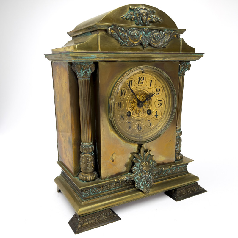 Neoclassical Brass Bracket Clock
