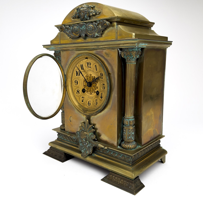 Neoclassical Brass Bracket Clock