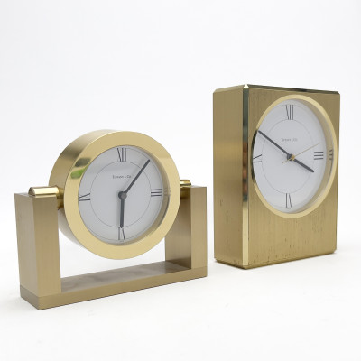 Tiffany &amp; Co. - Two Brass Clocks