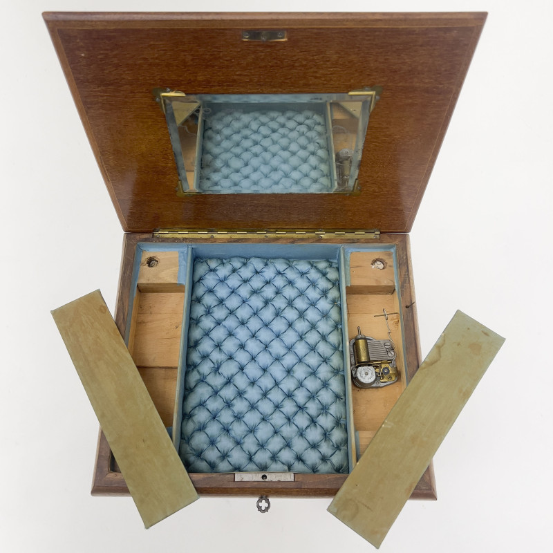 Italian Marquetry Music Box Side Table