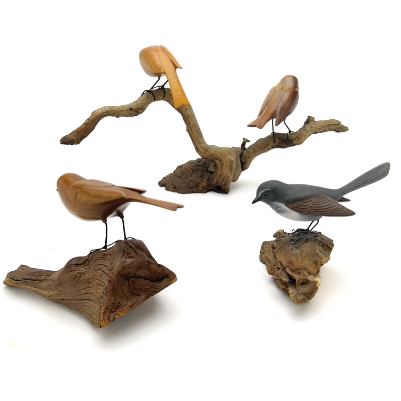 K.E. Carl - 4 Carved Birds