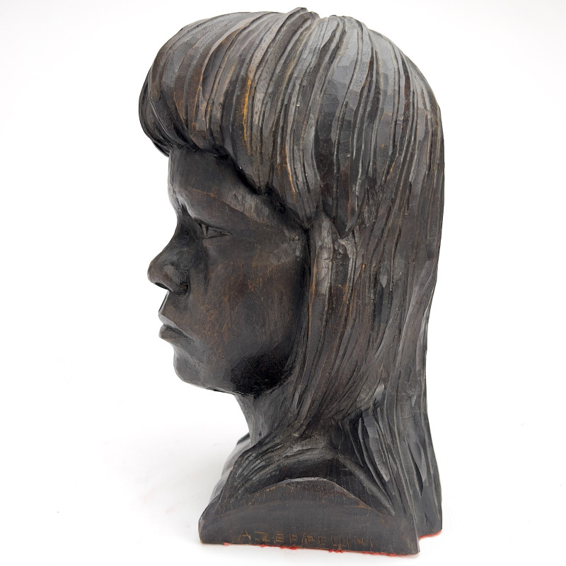 Antonio Zeppellini - Carved Wood Portrait of a Woman