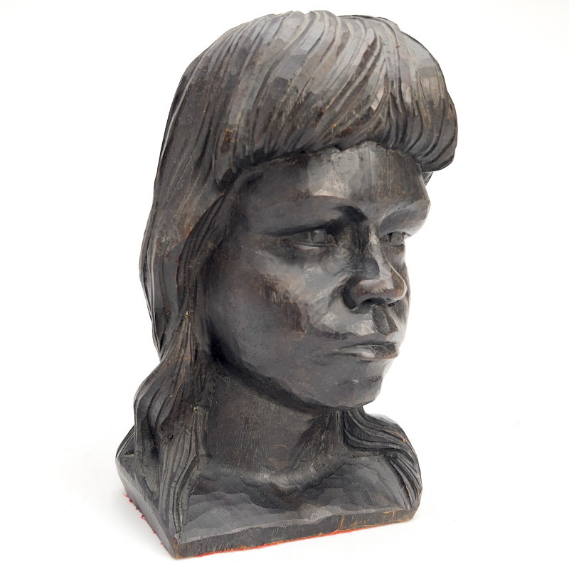 Antonio Zeppellini - Carved Wood Portrait of a Woman