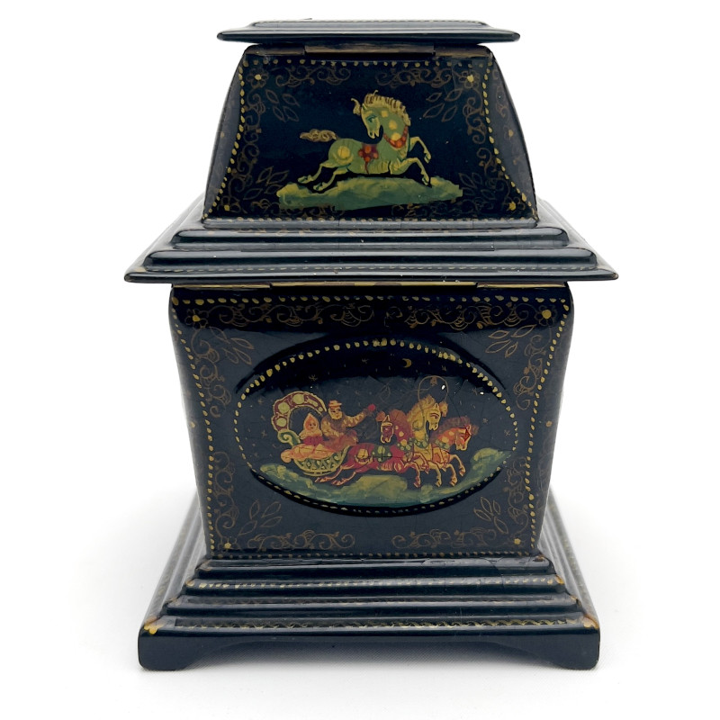 Russian Kholuy Lacquer Fairy Tale Jewelry Box