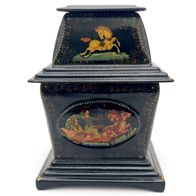 Russian Kholuy Lacquer Fairy Tale Jewelry Box
