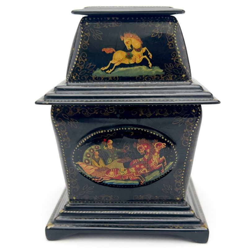 Russian Kholuy Lacquer Fairy Tale Jewelry Box