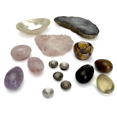 Image for Lot Semi Precious Desk Top Items and Decor