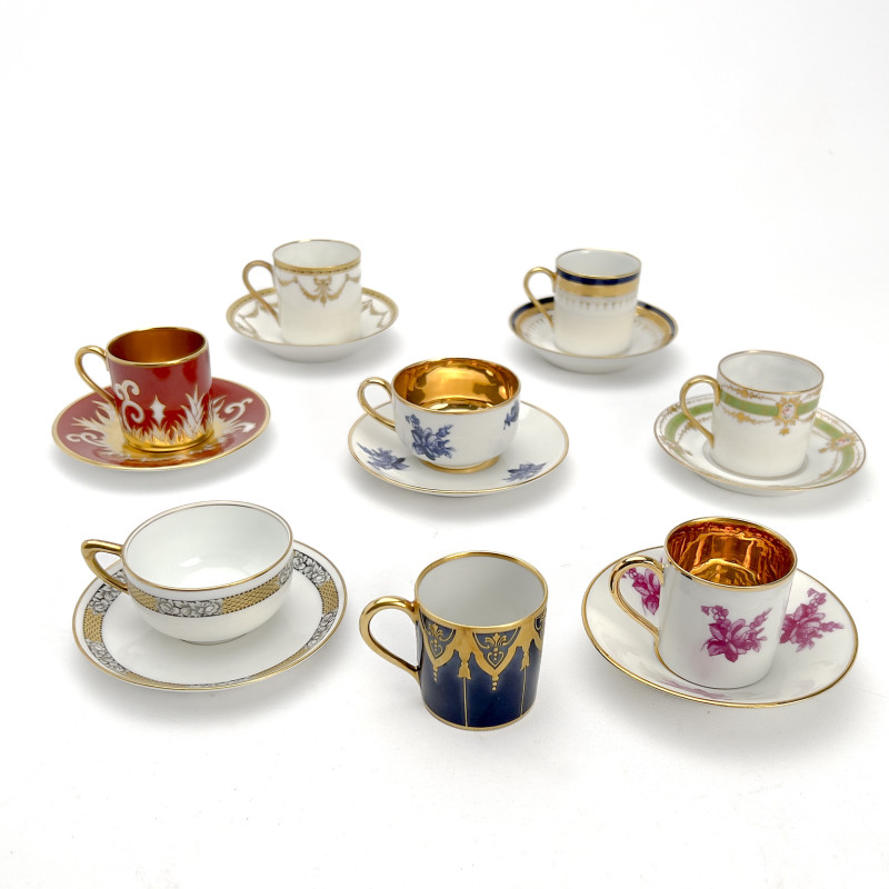 Collection of Demitasse Cups and Saucers, Group of 15