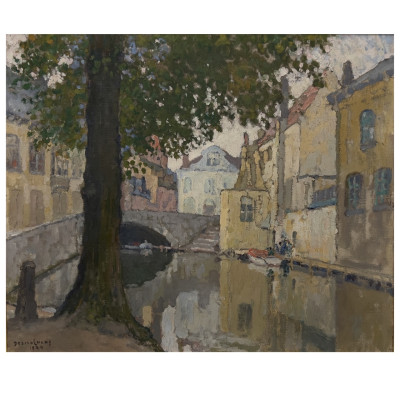 Image for Lot Louis-Marie Désiré-Lucas - Untitled (Canal Scene)