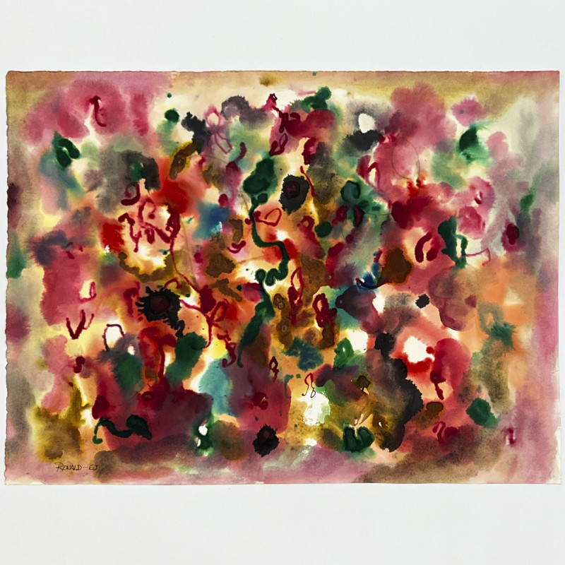 William Ronald - Untitled (Green and Red Composition)