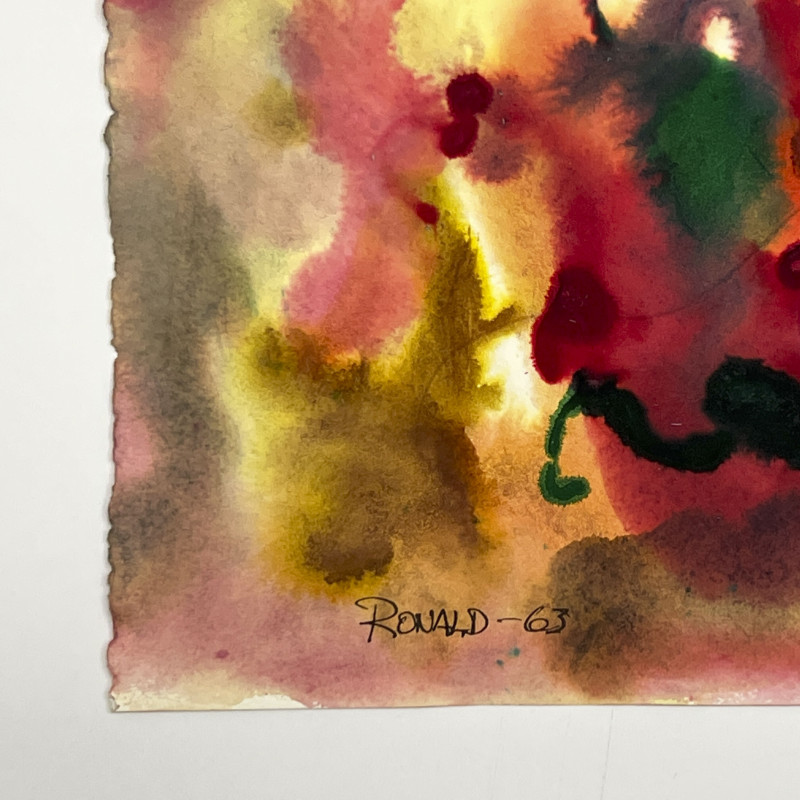 William Ronald - Untitled (Green and Red Composition)