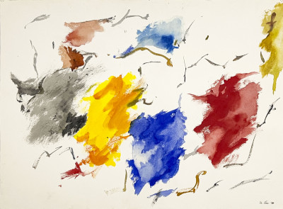 Image for Lot Michael Loew - Untitled (Abstract in Red, Blue, Yellow, and Black)