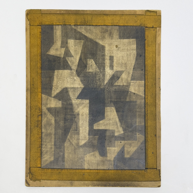 Leonard Alberts - Untitled (Cubist Drawing with Additional Painting Verso)
